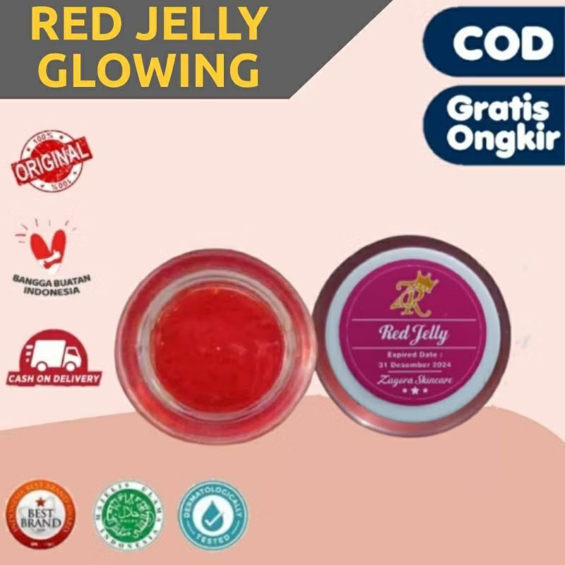 [COD] RED JELLY GLOWING ZAYORA Ready Stok All Skin Skincare 1000% Ori