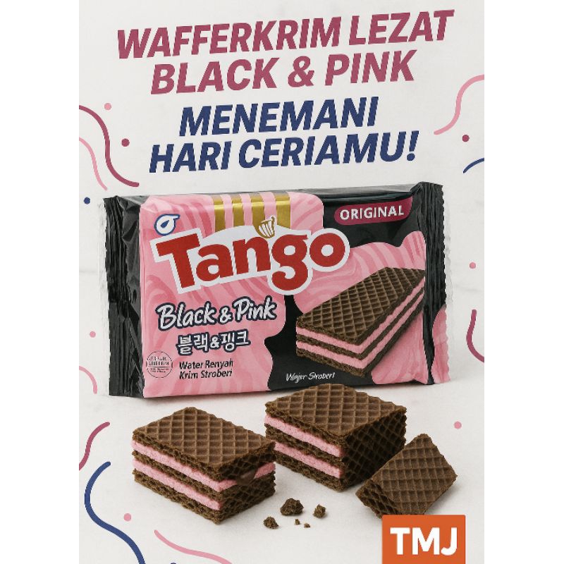 

Tango Wafer Renyah Black & Pink 39g - 1 Dus Isi 72 pcs | Wafer Coklat Strawberry Ratusan Lapis