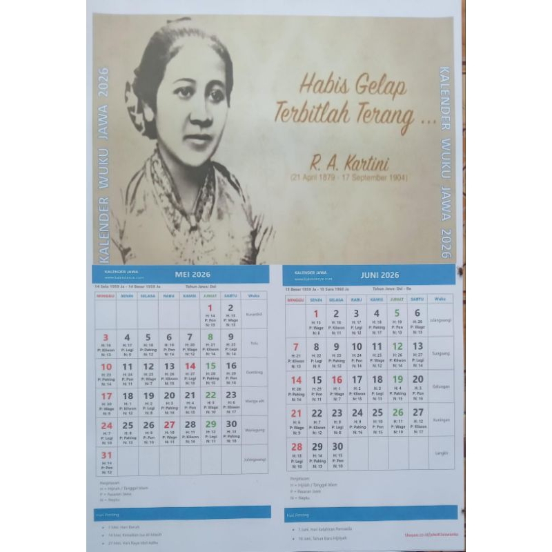 

KALENDER 2026 WUKU JAWA gambar bisa request/ costum