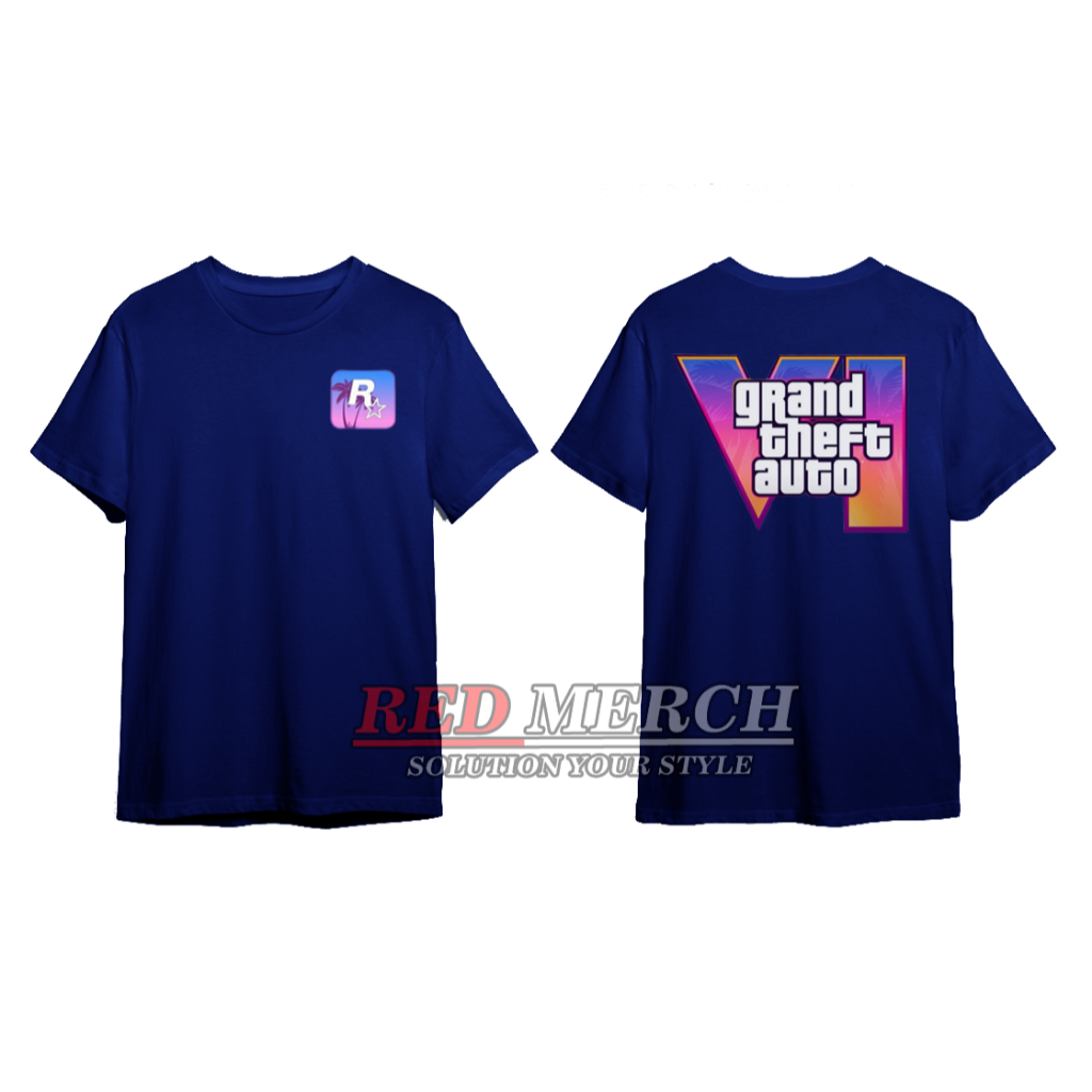 Kaos Atasan Baju Pria wanita Rockstar Games GTA VI Grand Theft Auto 6