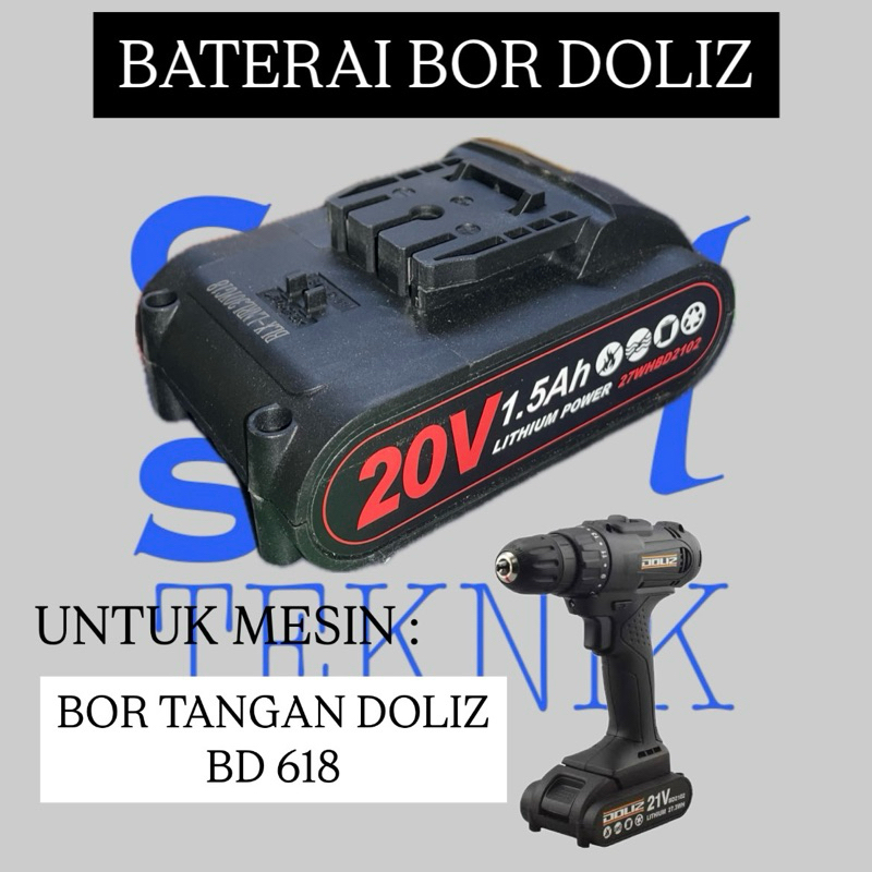 BATERAI BOR TANGAN DOLIZ BD618 POWER PACK BOR DOLIZ BD618 BATRE BOR DOLIZ BD618