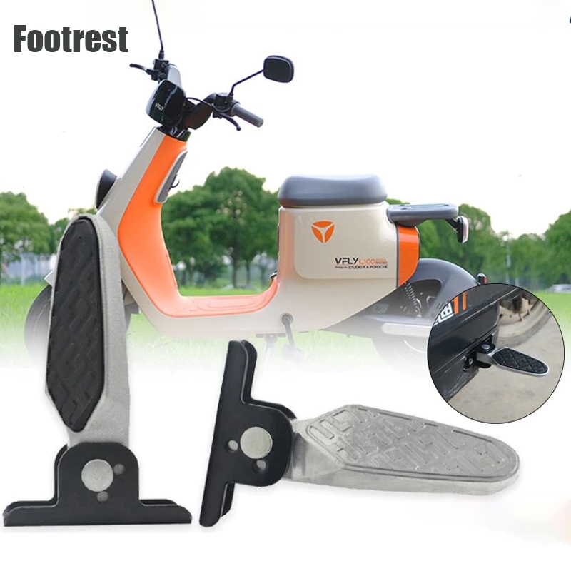 1pasangan Injak Kaki Sepeda Listrik Pedal Belakang Sepeda Listrik Lipat Footstep Aluminum Jalu Lipat