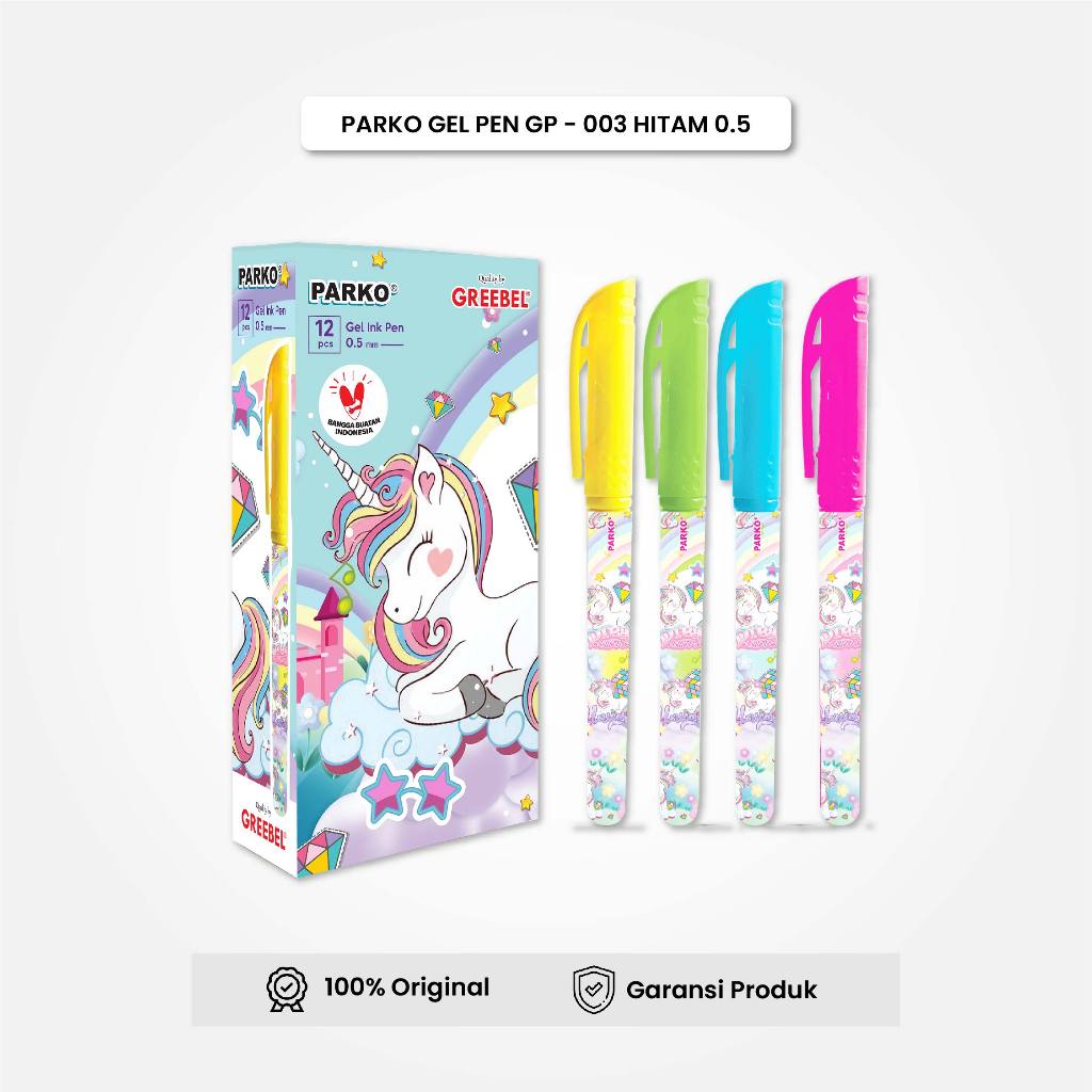 

Bolpen Pulpen PARKO / GP-003 Tinta Hitam 0.5 (12PCS/SET) Ballpen Ballpoint Pena Gel