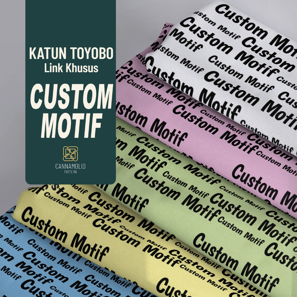Katun Toyobo CUSTOM MOTIF Teks Logo Gambar
