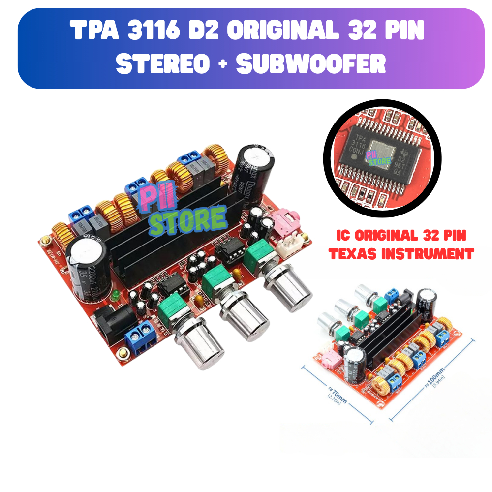XH-M139 ORIGINAL KIT POWER 3116 AMPLIFIER CLASS D TPA3116 D2 2x50W+100W STEREO  SUBWOOFER 2.1 CHANNE