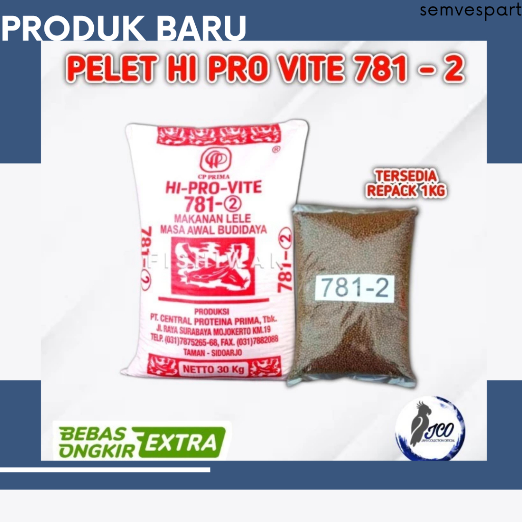 PELET IKAN LELE 781 2 HI PRO VITE 781-2 PELET LELE NILA PATIN 781 2 1KG