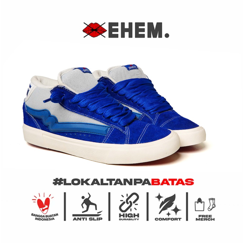 Ehem - Sepatu Sneakers Unisex Pria Wanita Kobe Mid Blue