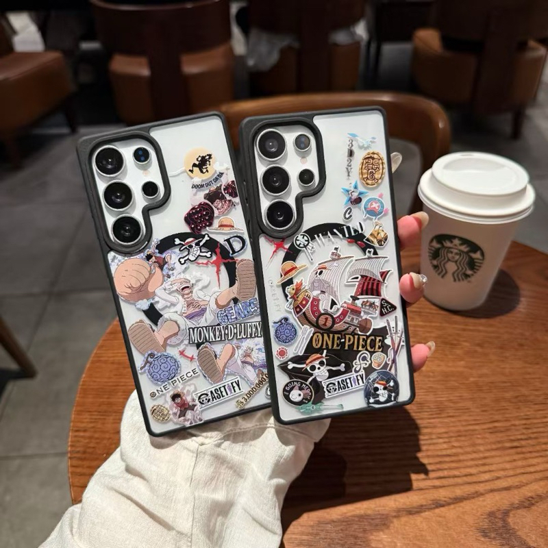 Case Magsafe Anime Manga Onepiece One Piece Monkey D Luffy Zoro With Magnetic Popsocket and Chain Hp