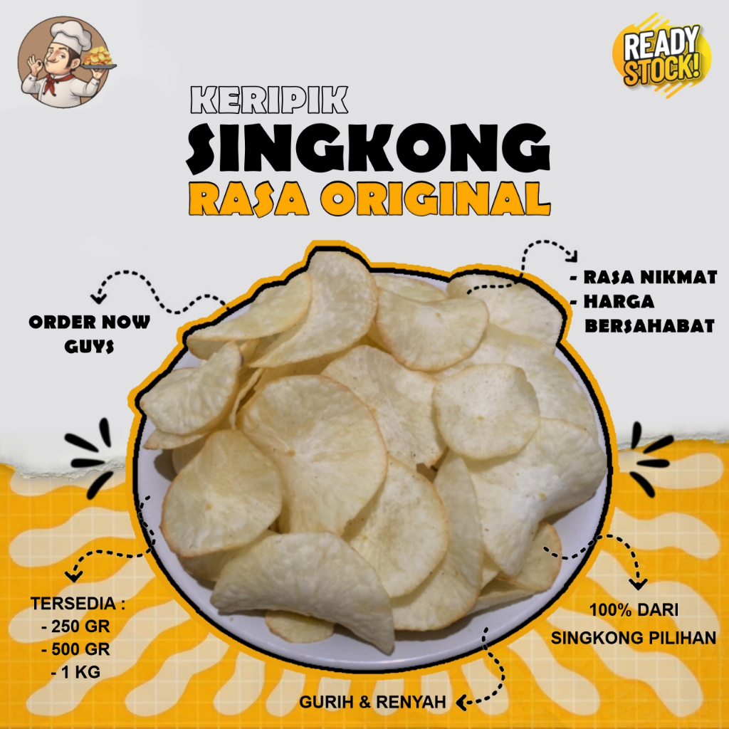 

KERIPIK SINGKONG RASA ORIGINAL 250 GRAM / CERIPING SINGKONG RASA ORIGINAL 250 GRAM