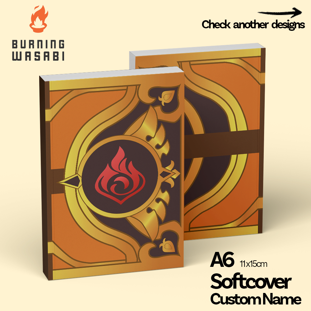 

Buku Saku Pocket Notebook Genshin Impact Element Softcover Custom Nama Anime Jurnal Diary A6 Polos