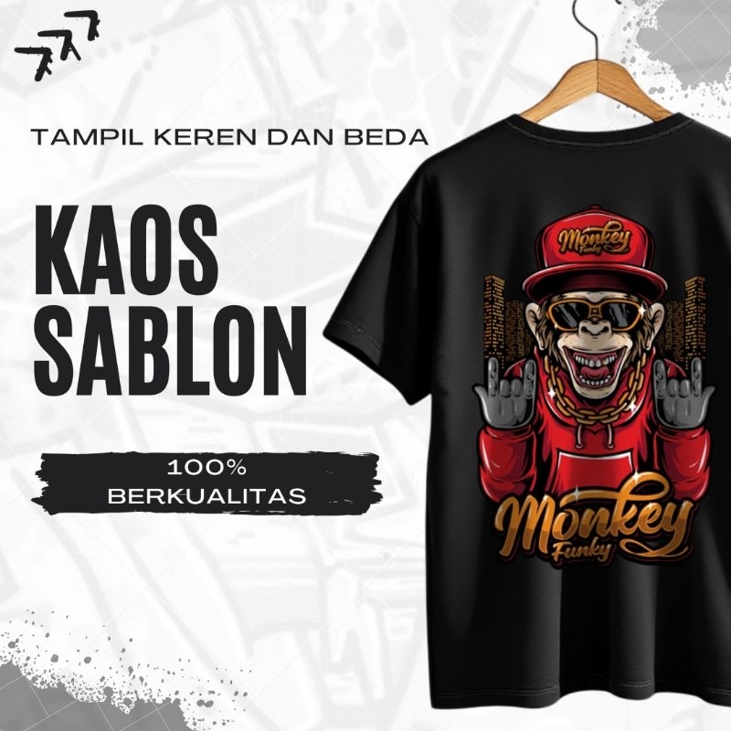 T-shirt - Monkey Funky | Combed 24S Sablon Distro