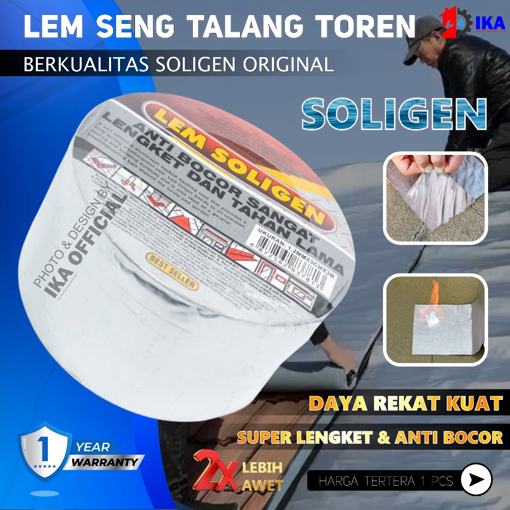 Lem Seng SOLIGEN / Lem Anti Bocor / Lem Seng Talang Asbes / Lem Aquarium Kuat / Lem Serbaguna