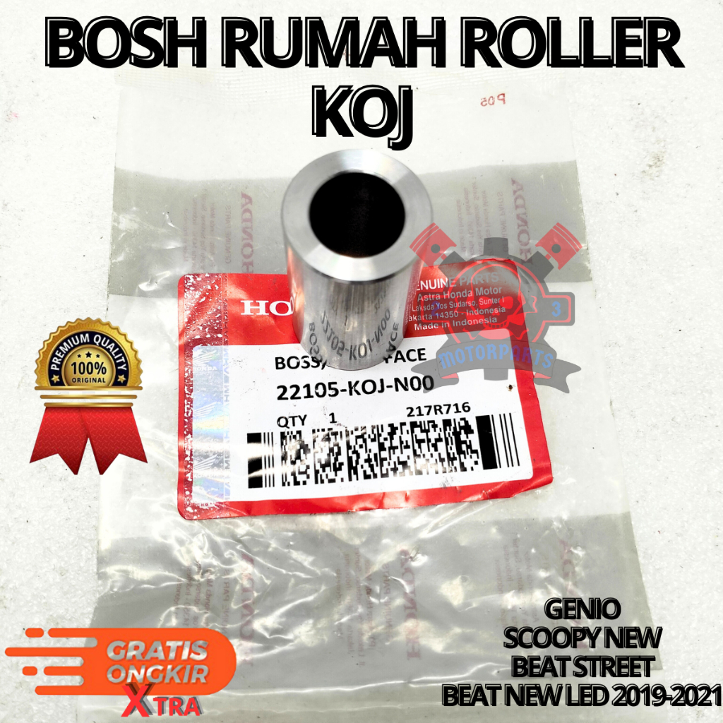 BOSH RUMAH ROLLER KOJ UNTUK MOTOR GENIO,SCOOPY NEW,BEAT STREET,BEAT NEW LED 2019-2021.AHM BERKUALITA