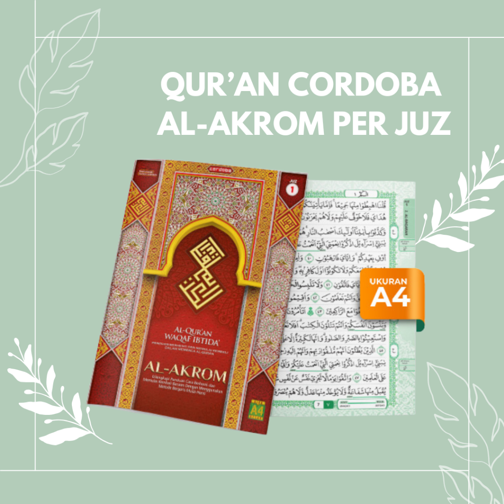 Cordoba - Al Quran AL- Akrom Per Juz Waqaf Ibtida Ukuran A4