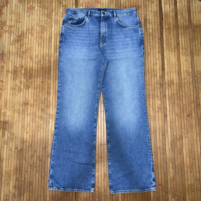 MASSIMO DUTTI UNISEX HIGH RISE RELAXED LEG FULL LENGHT JEANS