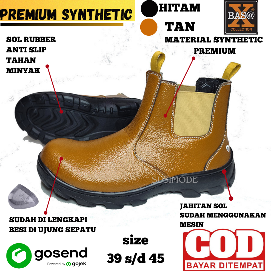 XBASA - Sepatu safety pria savety shoes wanita septi proyek lapangan septy PT kitchen anti Slip