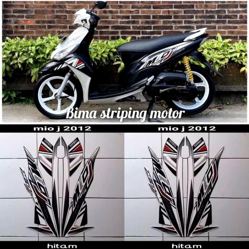 Stiker striping lis les body motor full set yamaha mio j 2012