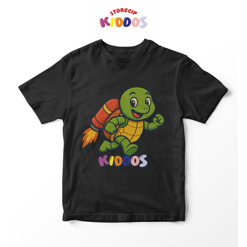 kaos anak motif kura-kura terbang
