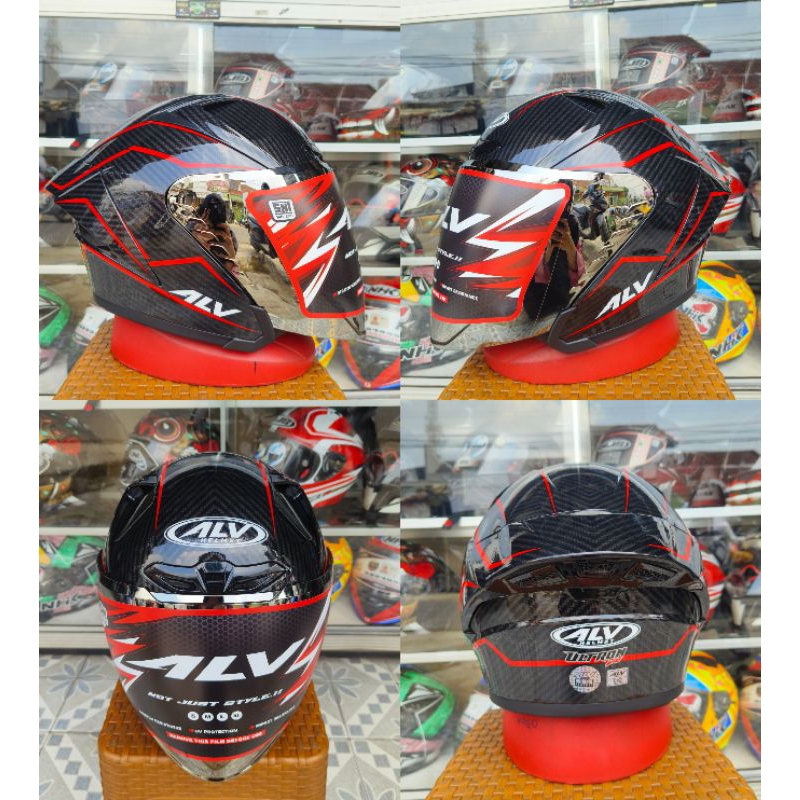 Helm Alv ultron V2 Carbon Strip Red