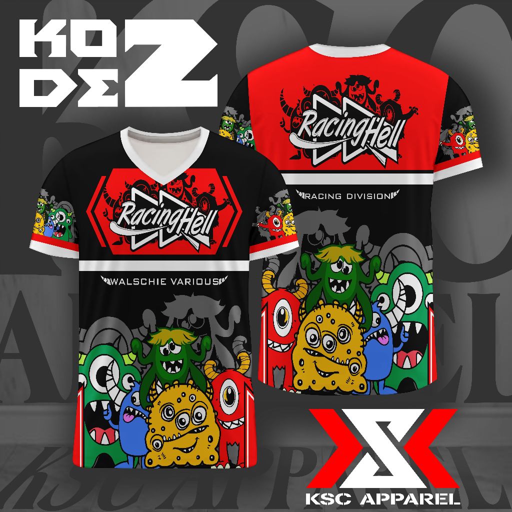 Jersey Racing Hell Kaos Jersey Full Printing 02KA Jersey Balap Jersey Team Kaos Jersey RH57Full Cust
