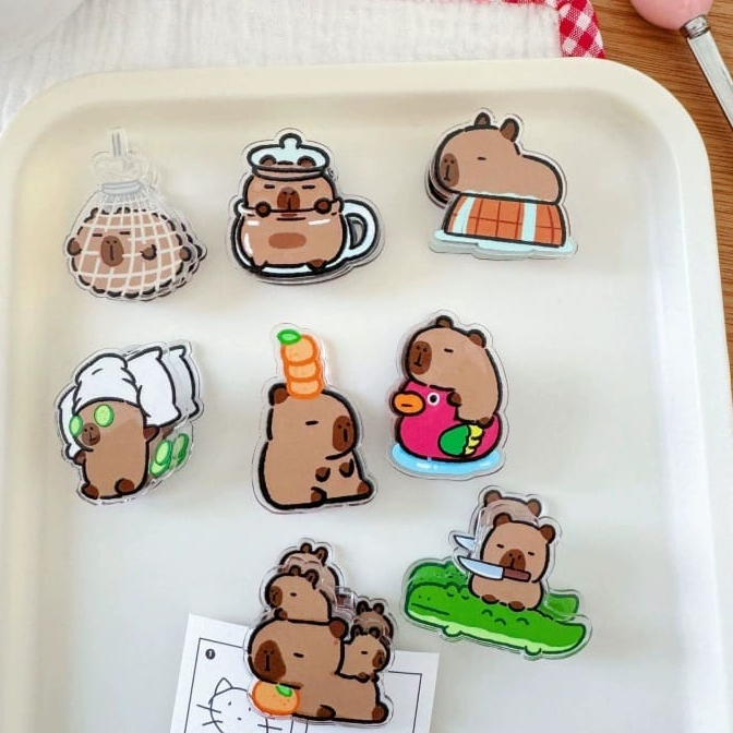 

[ORGM] Alat Tulis Kantor Clip Kertas Bahan Plastik Akrilik Lucu Cantik Original Motif Capybara
