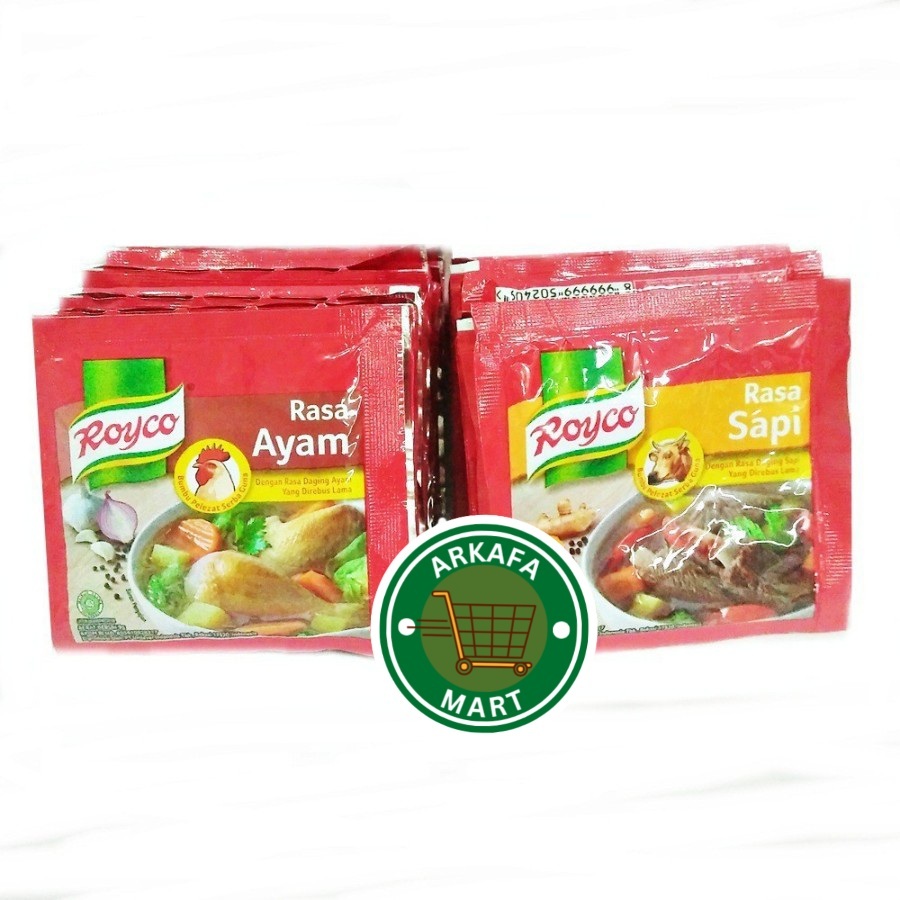 

( 1 Renceng = 12 PCS ) Royco bumbu penyedap sachet kaldu ayam sapi 9 gram