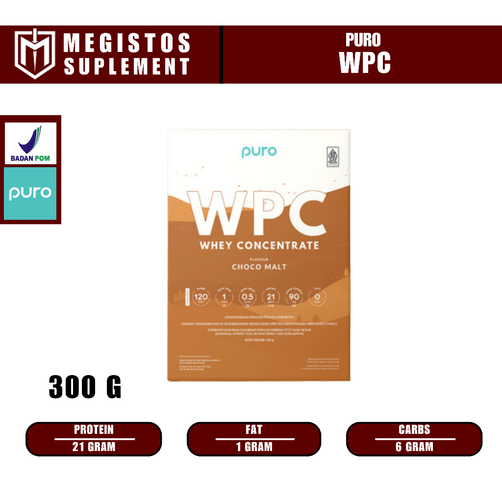 PURO WPRO WPC Whey Protein Concentrate 300g