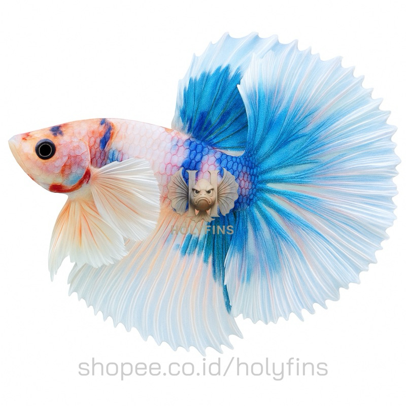 HOLYFINS - Ikan Cupang Dumbo Ear Halfmoon Multicolor Top Grade