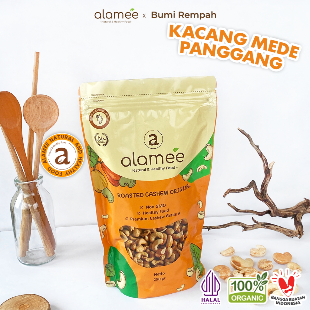 

Kacang Mede Mete Mente Cashew Panggang Roasted Oven Original Premium Grade A Utuh Matang Asli 250g