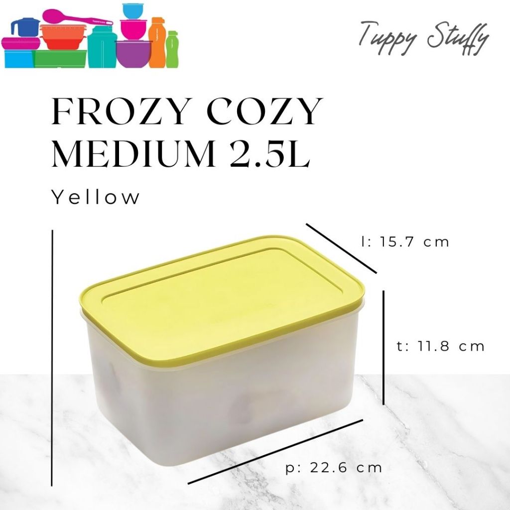 Tupperware Frozy Cozy set (1) - Yellow | Wadah Penyimpanan Kulkas Dapur Rapi