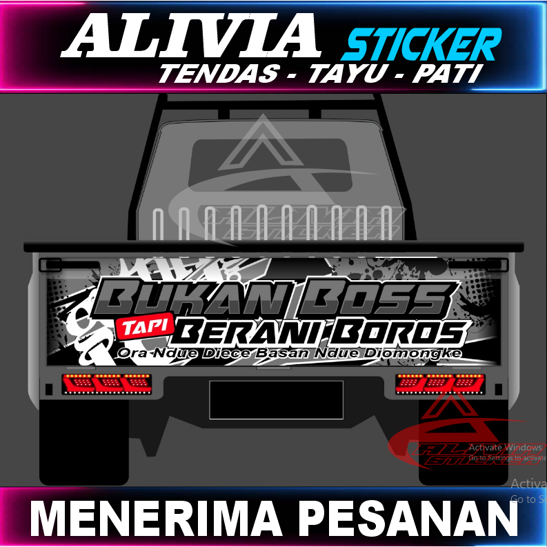 Stiker Pintu Belakang Mobil Pick Up L300