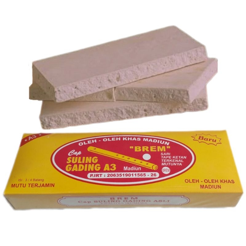

Brem Suling Gading A3 Original Mini 3 Batang Homemade Madiun Camilan