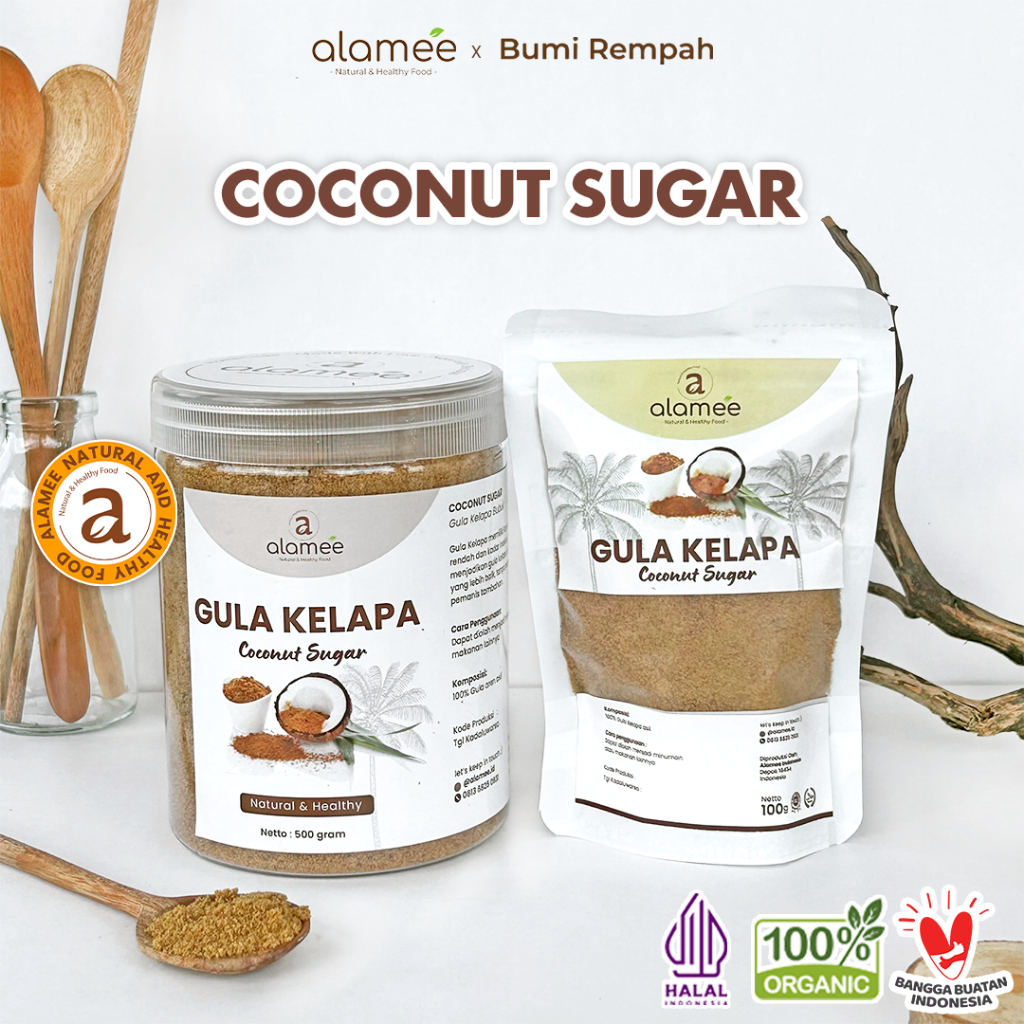 

ALAMEE Gula Semut Kelapa Organik Asli Bubuk Coconut Sugar Premium Powder Natural Organik Organic