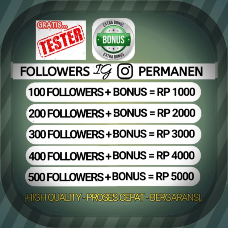 FOLLOWERS IG PERMANEN BERGARANSI fol fols follow follows followers