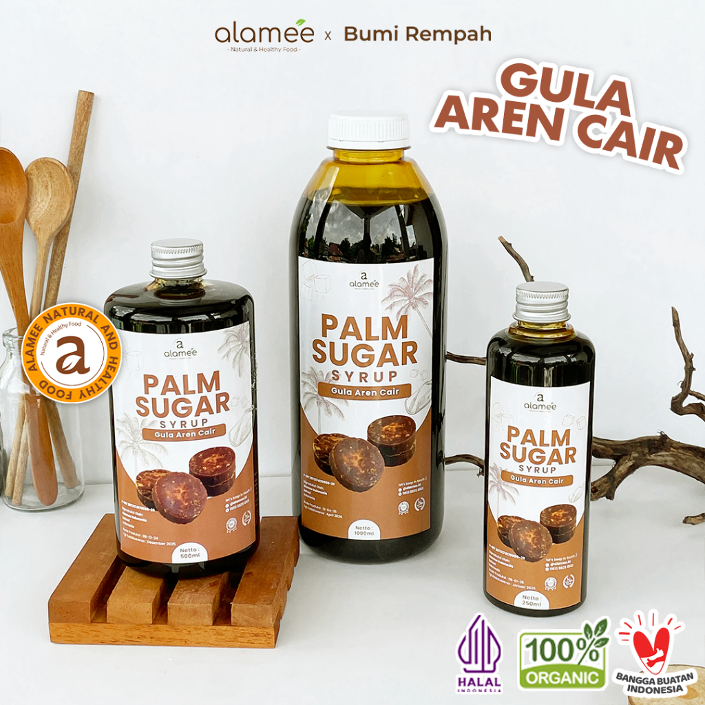 

ALAMEE Gula Aren Cair Syrup Palm Sugar Cair Organic Organik Pure Murni Barista Brown Sirup Natural