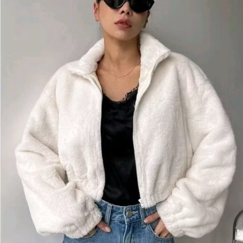 Sweater Jacket Teddy Bear Sherpa Crope Zipper Bulu