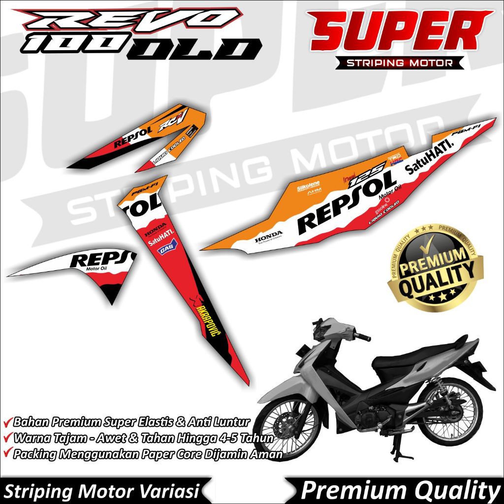Stiker Revo Lama Anti Luntur keren Striping Revo Lama Striping Honda Revo Lama Repsol