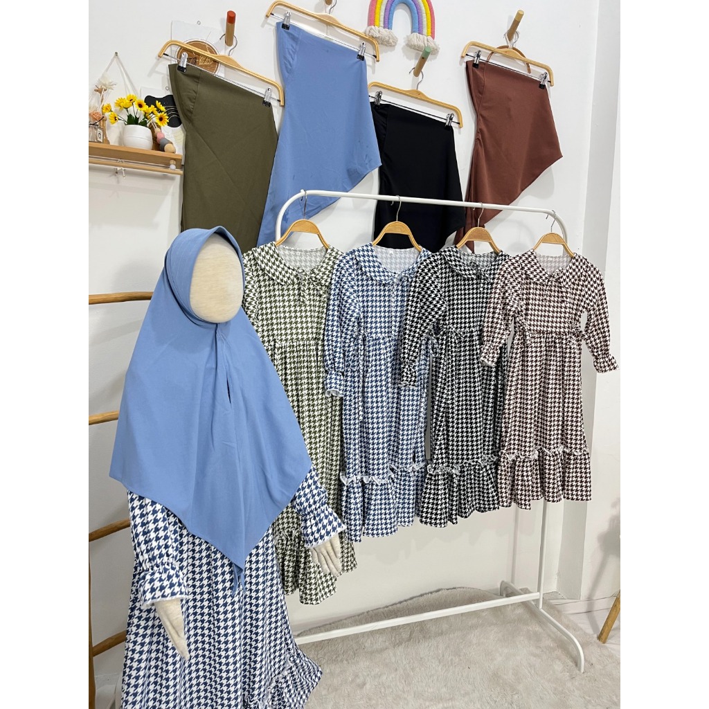 GARANSI GAMIS ANAK + HIJAB ARUNDATI SMLXL BABY.CLOTH UNTUK UMUR 3-14 TAHUN GAMIS KEKINIAN GAMIS