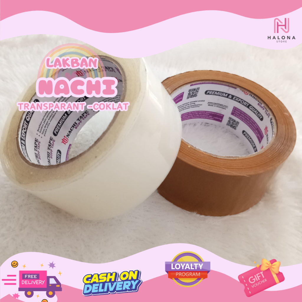 

1PCS Lakban Opp Nachi Transparan / cokelat 48 mm x 90 yard