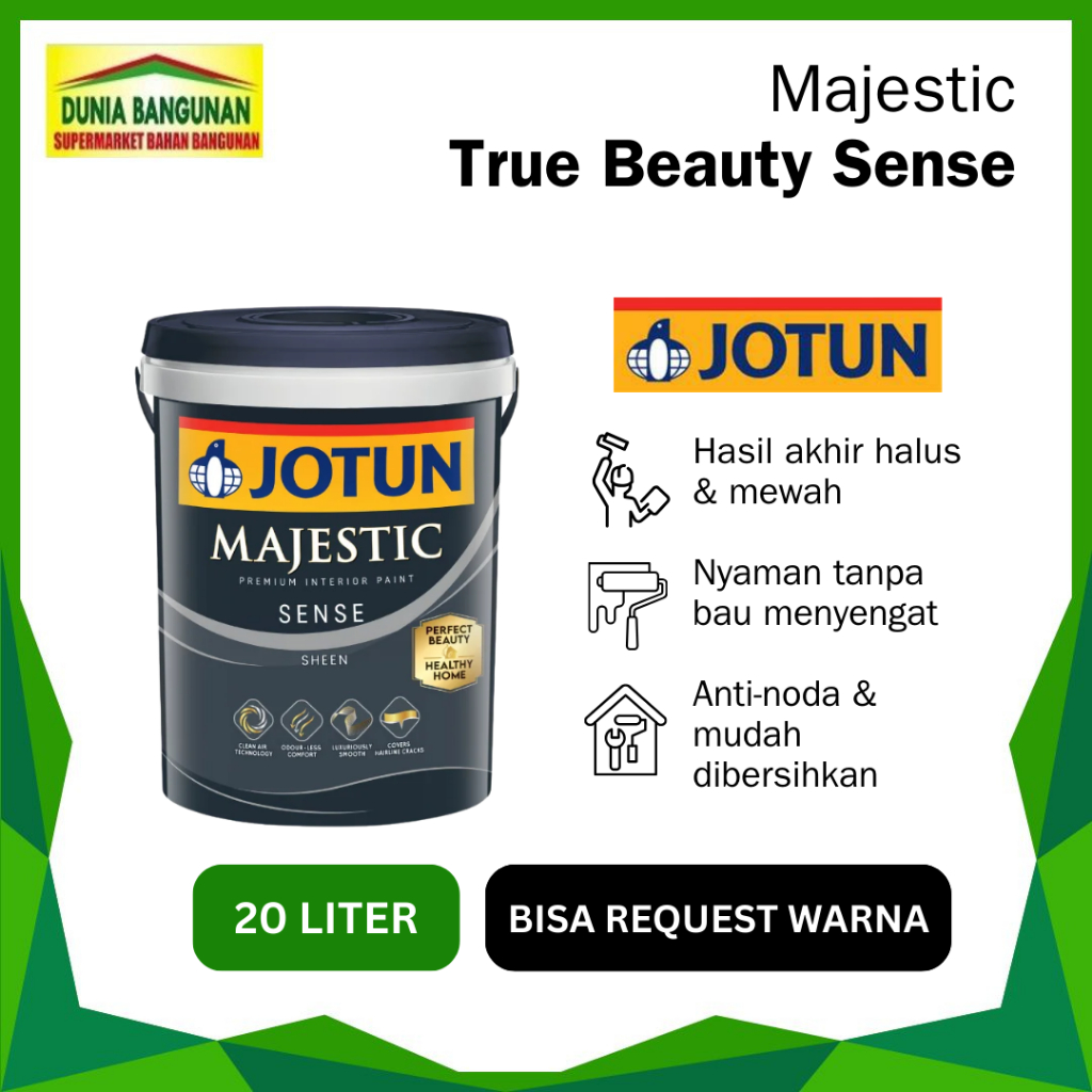 Cat Tembok Interior JOTUN MAJESTIC SENSE 20 Liter Putih & Custom Warna / Jotun Majestic