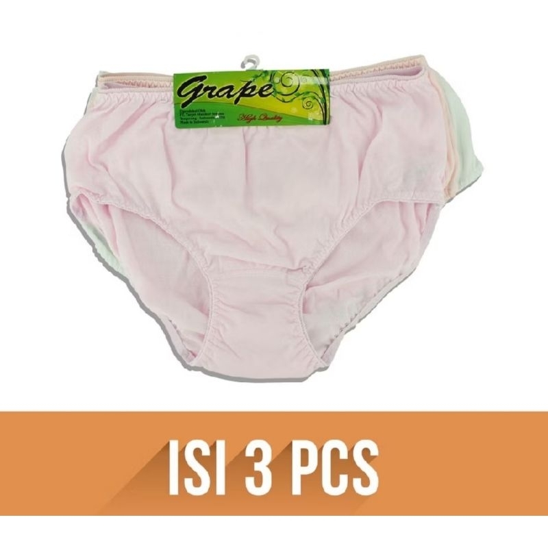 3Pcs Celana Dalam Wanita Merk Grape Maxi