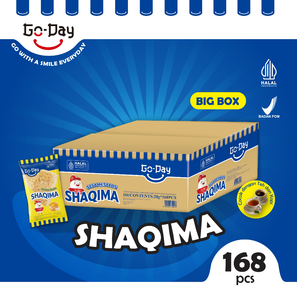 

Go-Day Shaqima Sesame Seeds Bar 1 Dus Isi 168 Pcs
