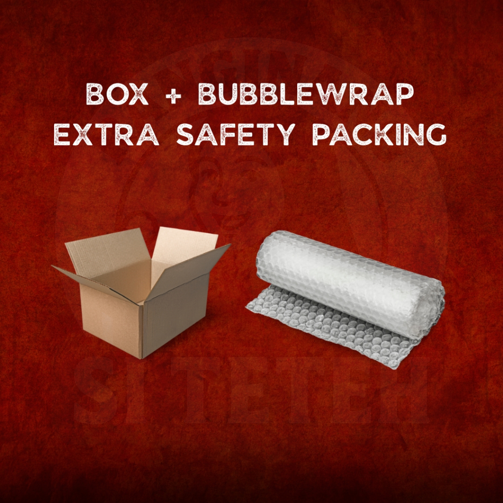 

EXTRA BOX + BUBBLEWRAP SAFETY PACKING