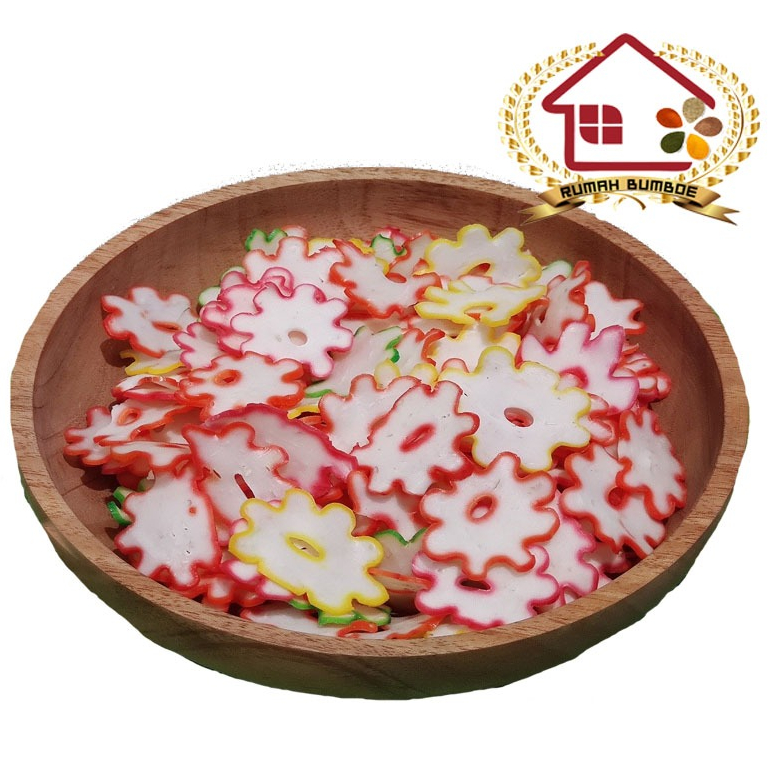 

(250 gr) KERUPUK TERSANJUNG Kerupuk Kembang / Kerupuk Bawang Bintang Warna Warni Mentah