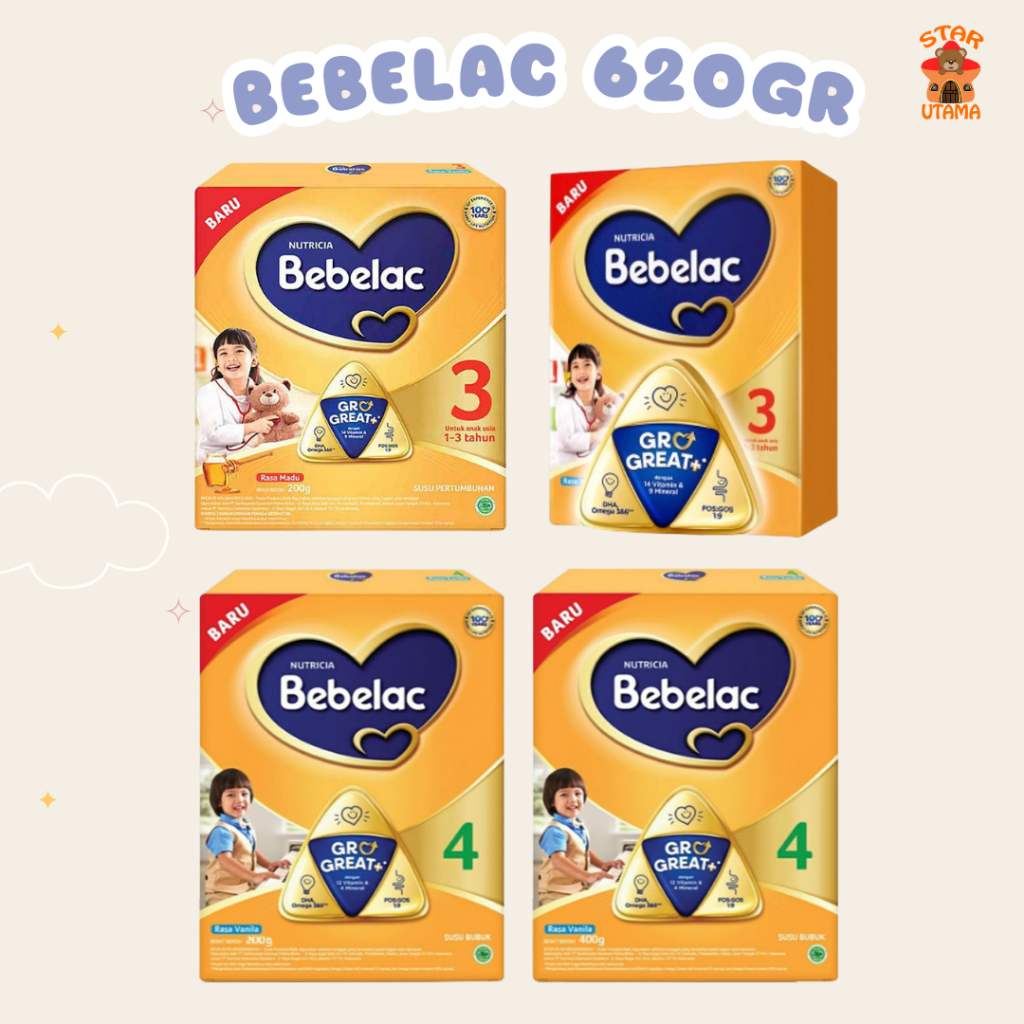 

Bebelac 3 / Bebelac 4 rasa Vanila / Madu Susu Pertumbuhan Bubuk 620gr