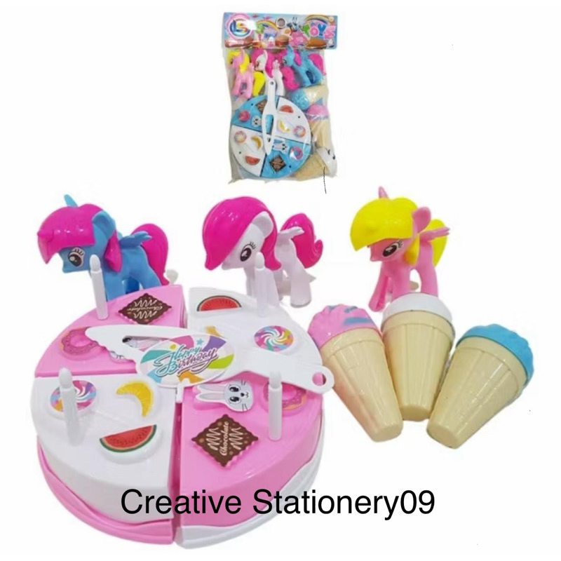Mainan Kue Tart Kuda Poni Ulang Tahun / Mainan Little Pony Es Krim Kue