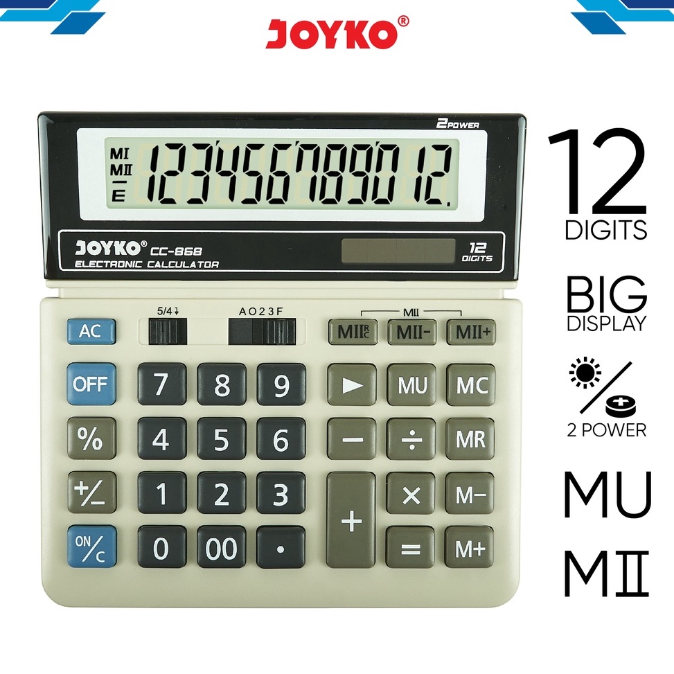 

KODE M33H Calculator Kalkulator Joyko CC868 12 Digits