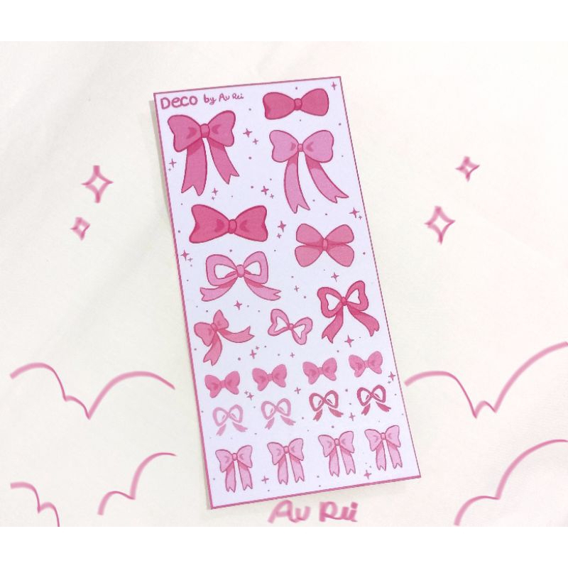 

Coquette pink deco sticker | aesthetic stickers waterproof | stiker laptop| original design by au rei