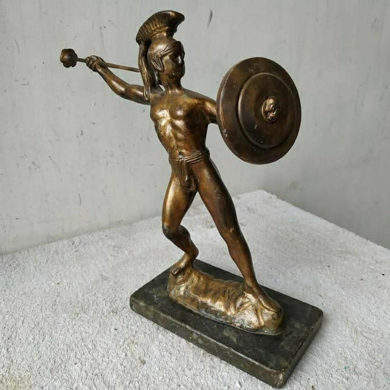 Pajangan Meja Vintage Patung Romawi Aluminium Padat