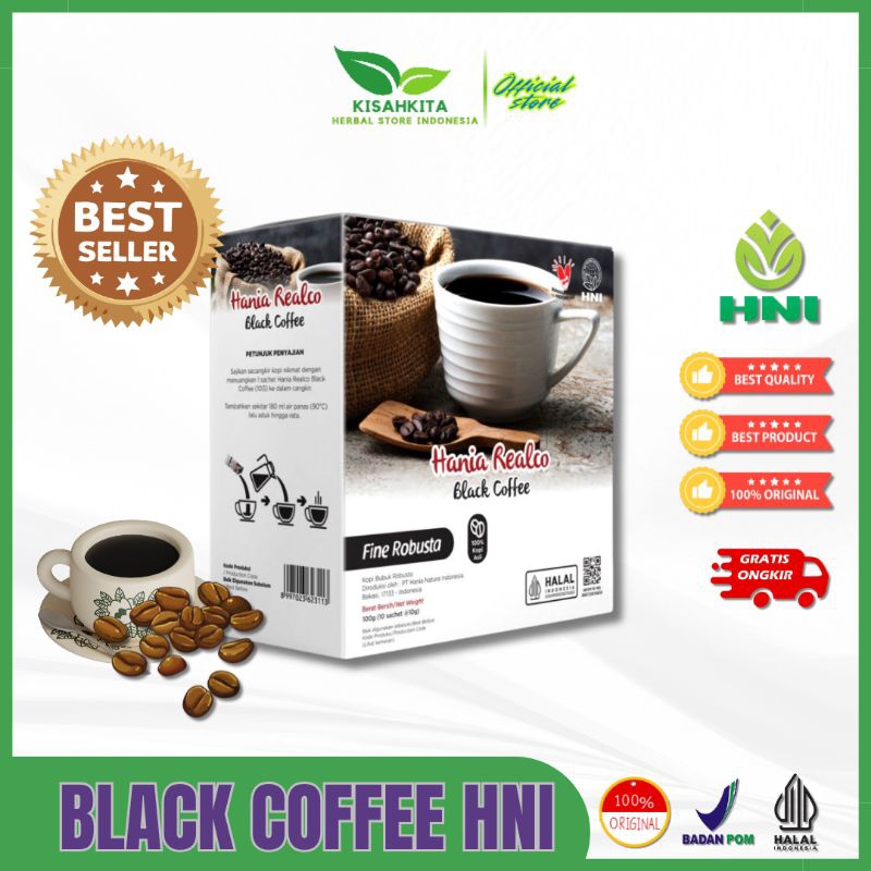 

REALCO Black Coffe Kopi Robusta asli 100% Rasa Kuat dan bikin Semangat